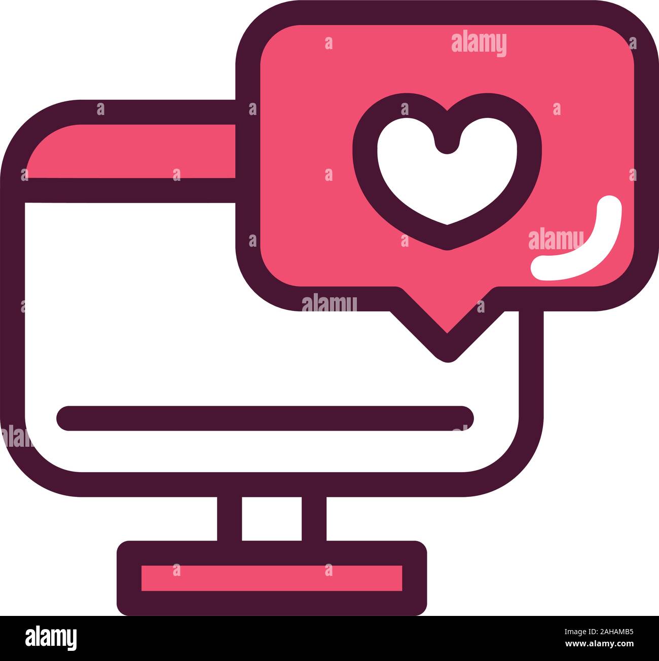 happy valentines day computer chat heart love romantic feeling icon ...