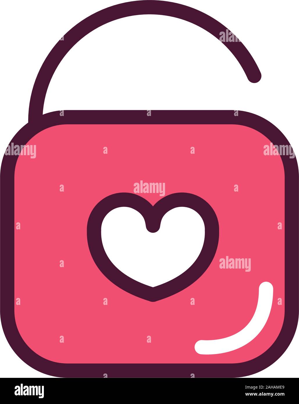 happy valentines day open padlock heart love romantic feeling icon ...
