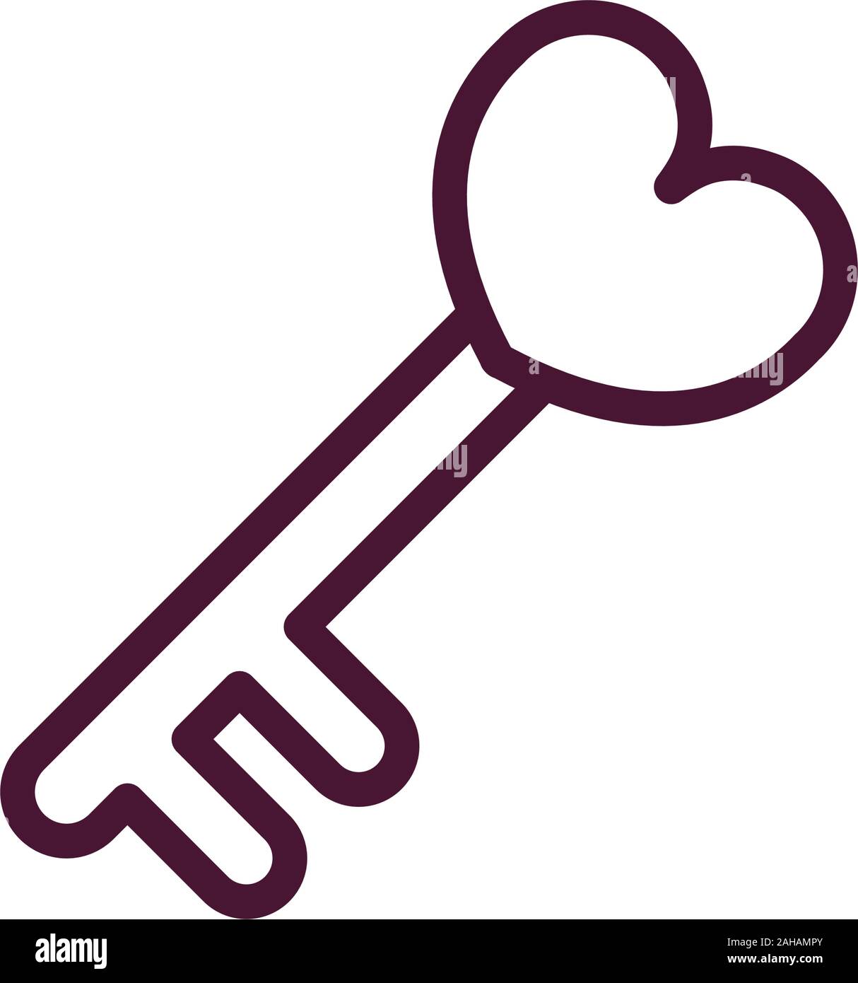 happy valentines day key heart love romantic feeling icon vector ...