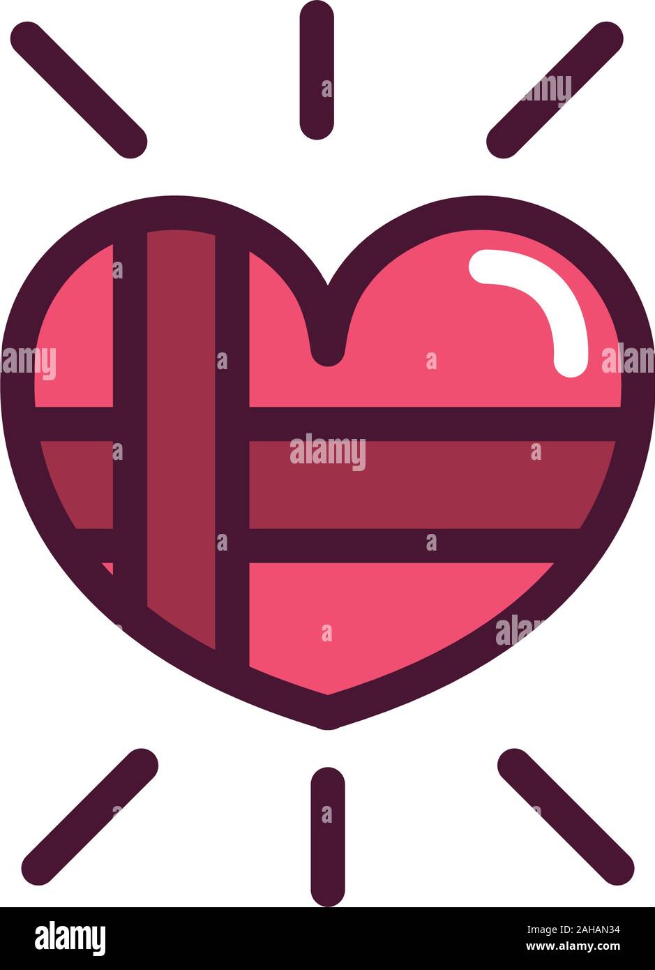 happy valentines day heart gift love romantic feeling icon vector ...