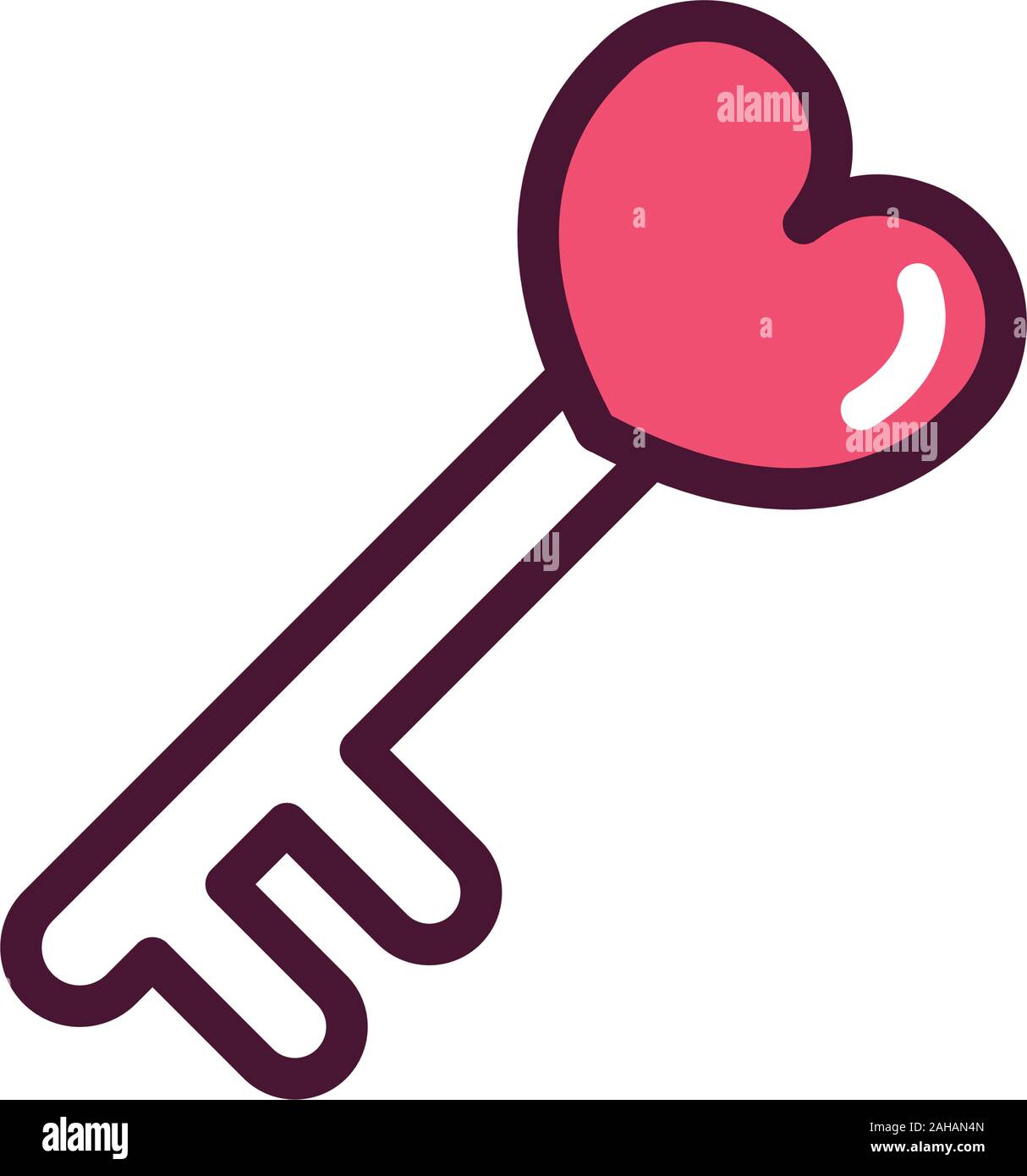 happy valentines day key heart love romantic feeling icon vector ...