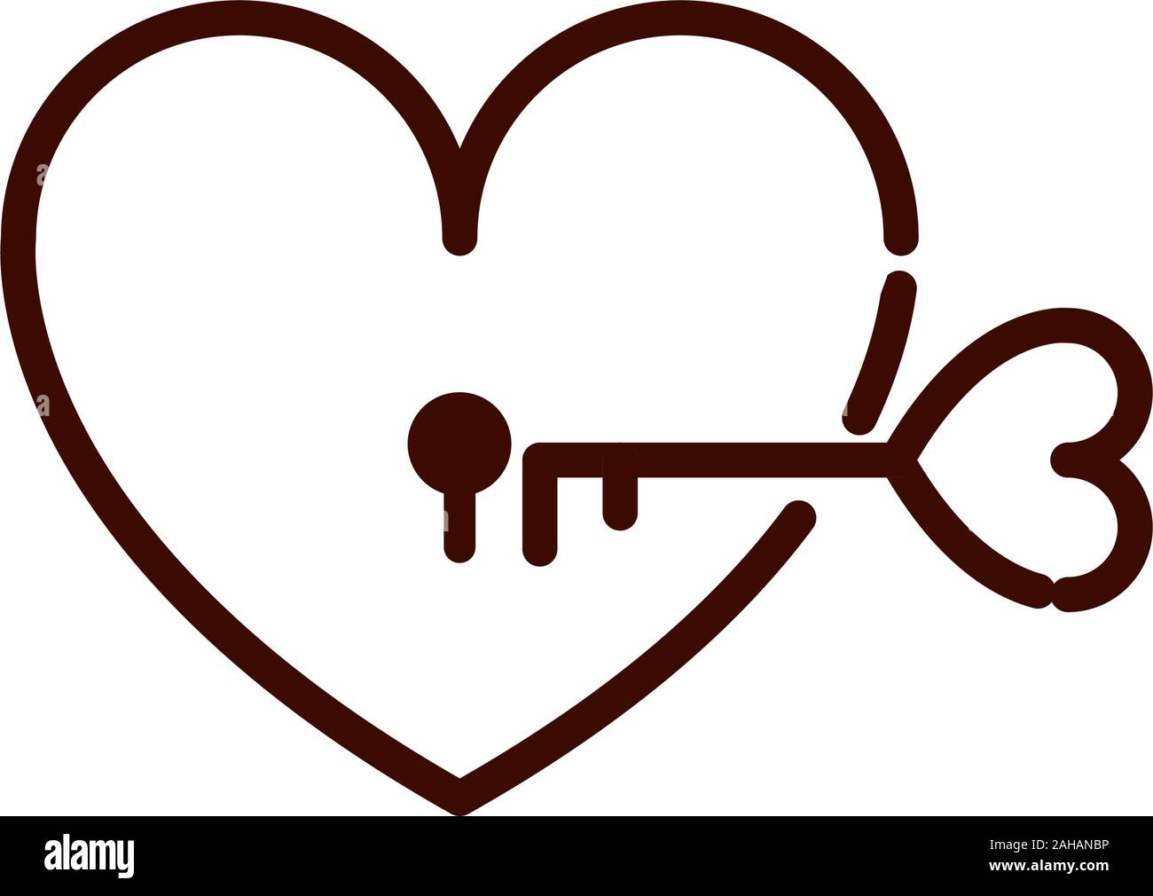 padlock and key love heart romantic passion feeling related icon vector ...