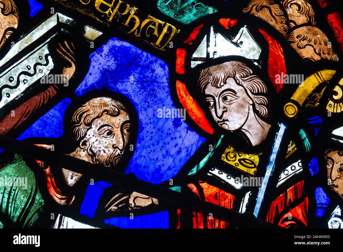 Bourges cathedral stained glass The invention of the relics of St