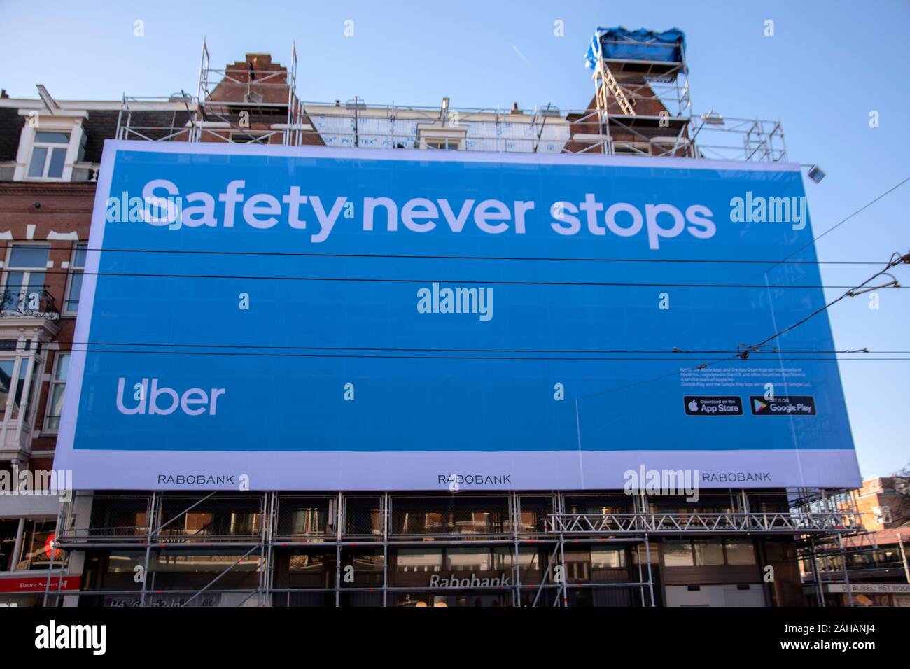 Billboard Uber Safety Never Stops At Amsterdam The Netherlands 2019 Stock Photo Alamy