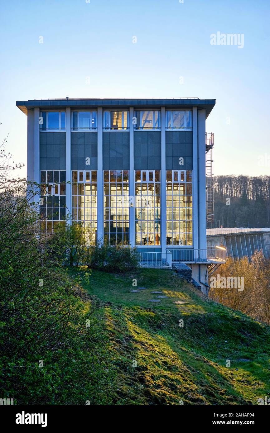 Industrial house at the Rappbode Dam. Rappbodetalsperre in Elbingerode. Germany Stock Photo