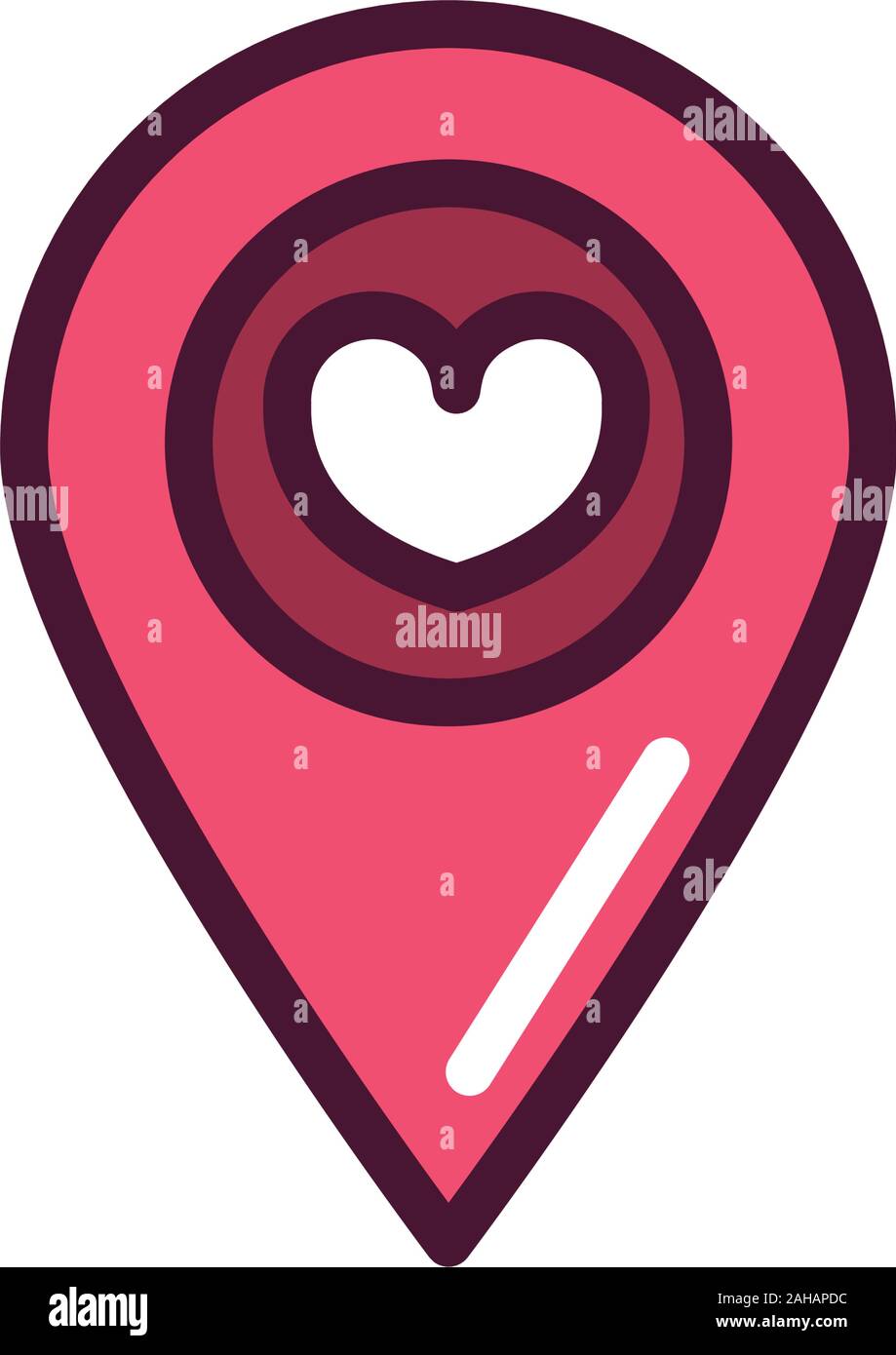 happy valentines day pointer location heart love romantic feeling icon ...