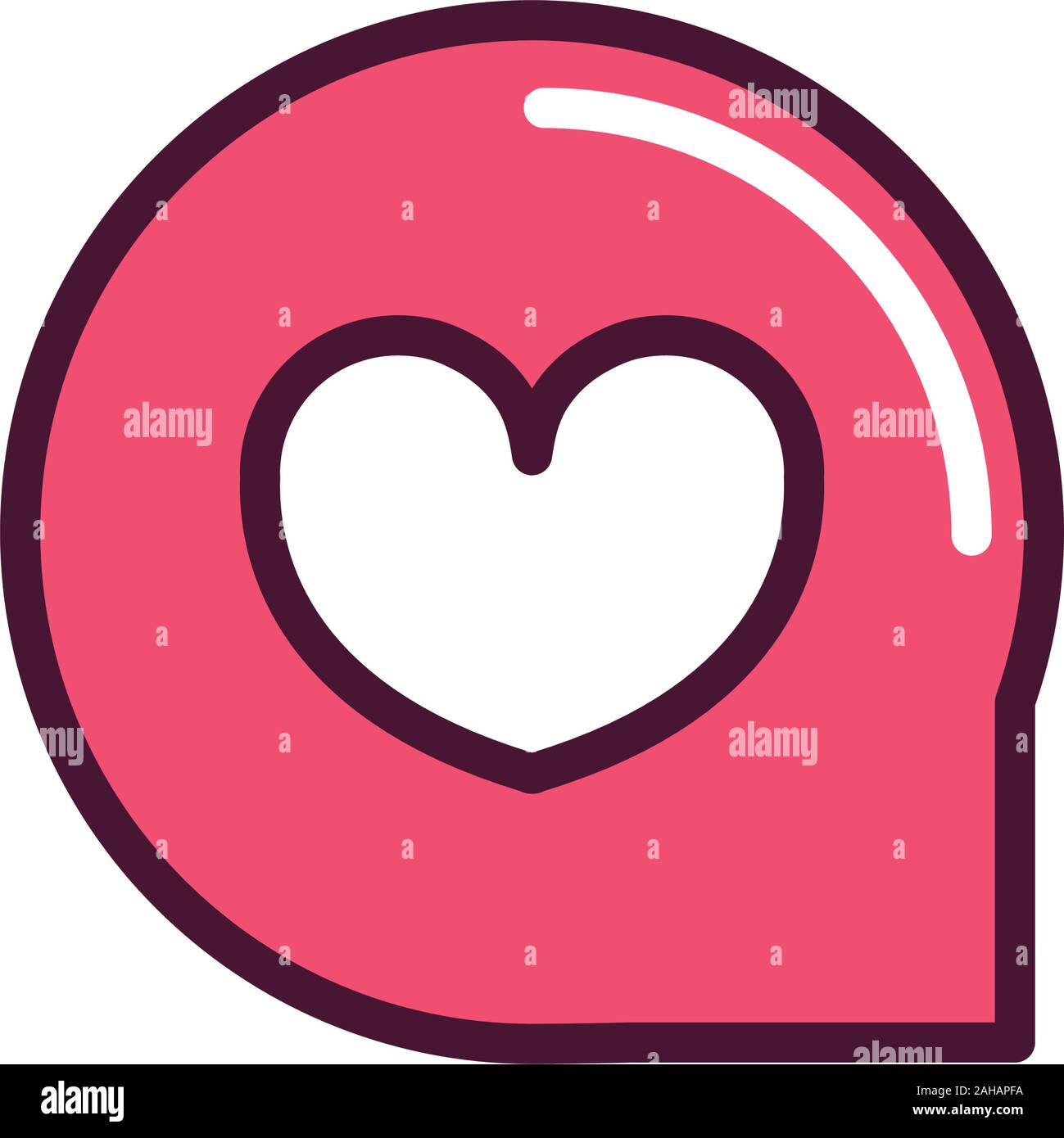 happy valentines day bubble heart love romantic feeling icon vector ...