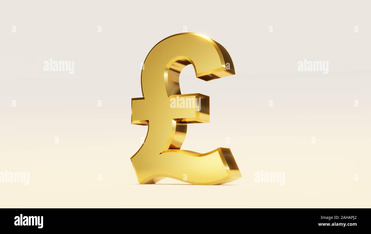 3D sign of british pound dollar Stock Photo