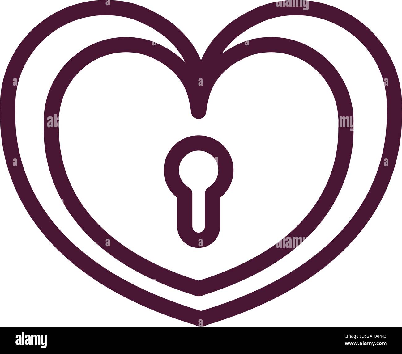 happy valentines day heart keyhole love romantic feeling icon vector ...