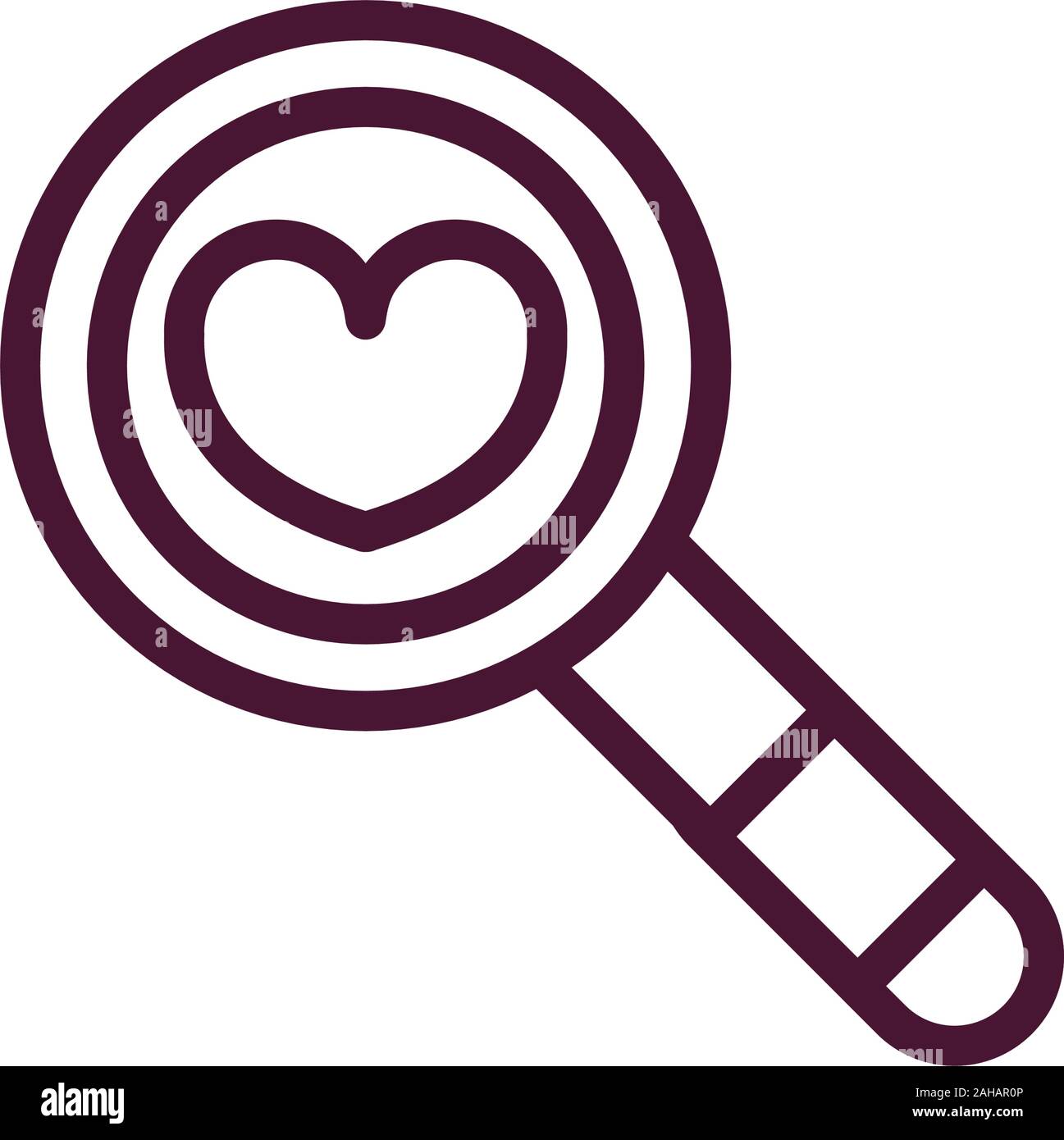 happy valentines day magnifier heart love romantic feeling icon vector ...