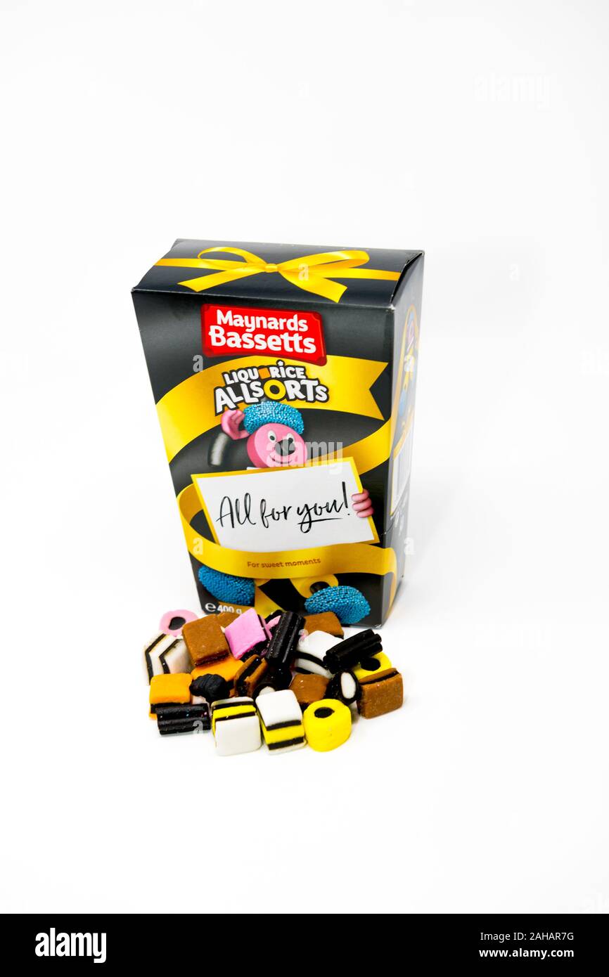 Box of Maynards Bassetts Liquorice allsorts Stock Photo Alamy