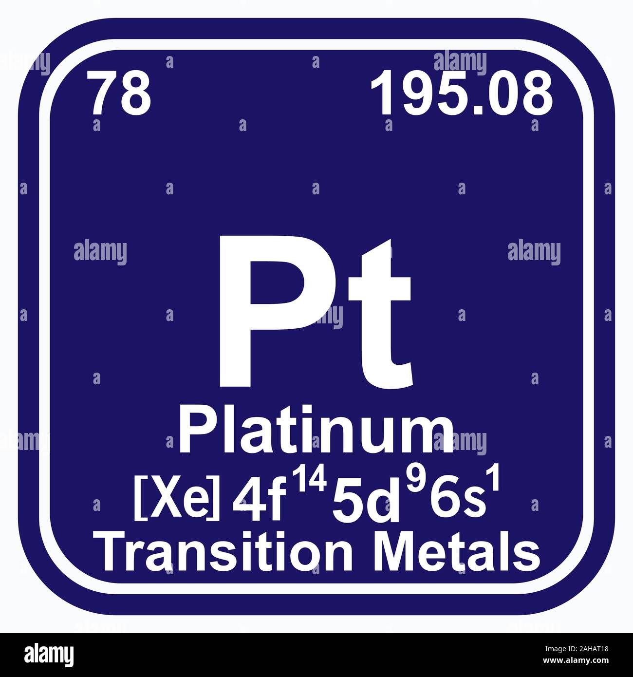 Platinum Periodic Table of the Elements Vector illustration eps 10 Stock Vector