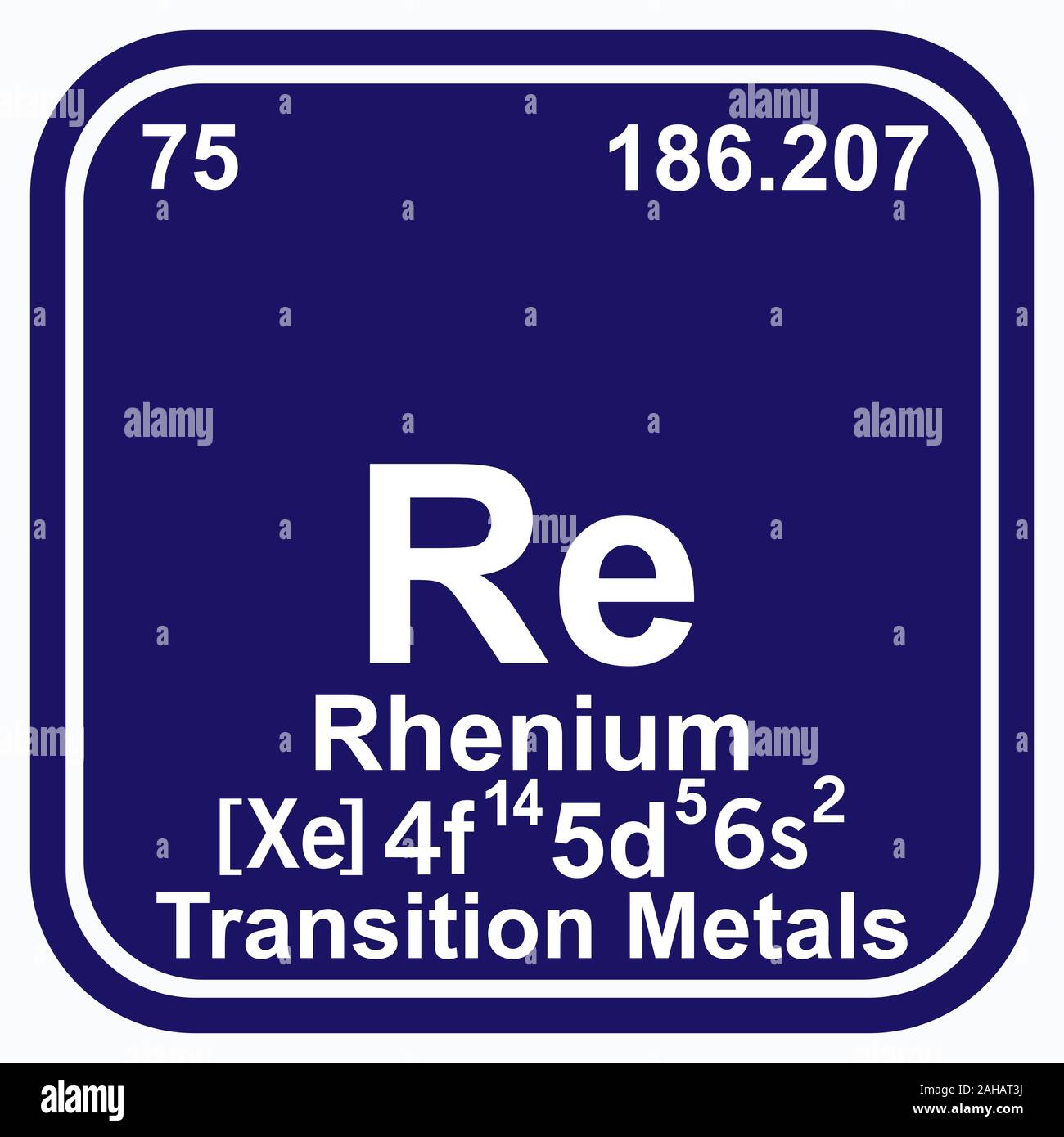 Rhenium Periodic Table of the Elements Vector illustration eps 10 Stock Vector