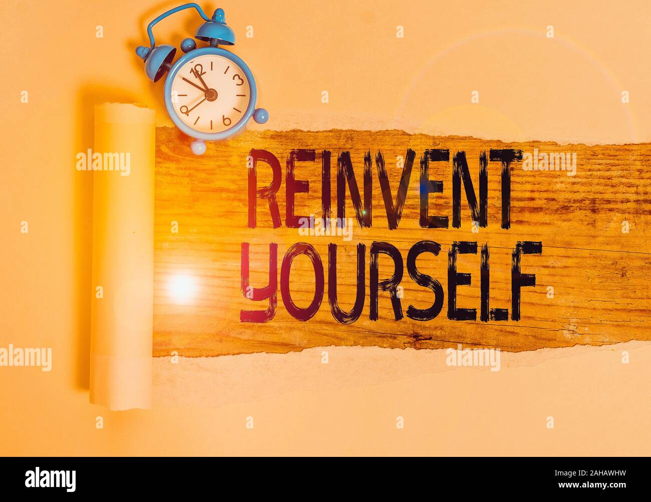 Reinvent Sign Text sign showing Reinvent Yourself. Business photo showcasing to do ...