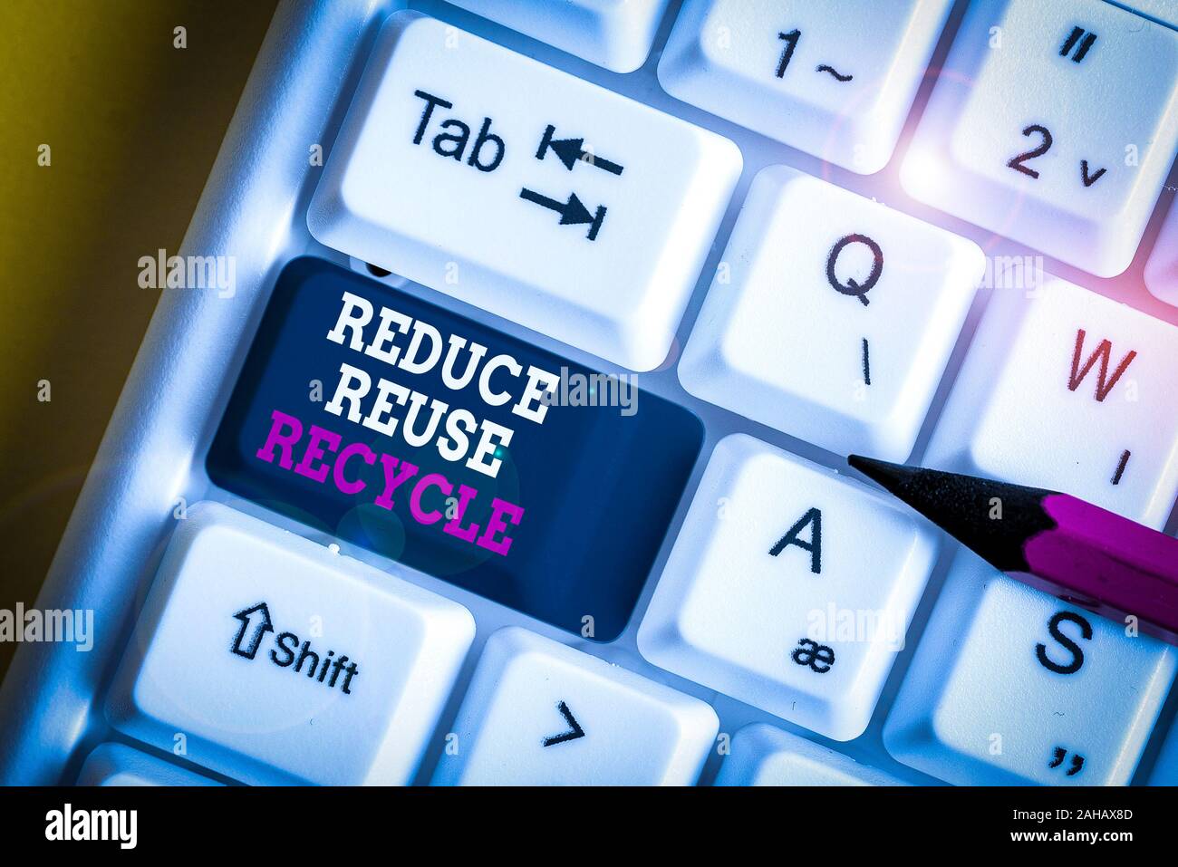 Writing note showing Reduce Reuse Recycle. Business concept for ...
