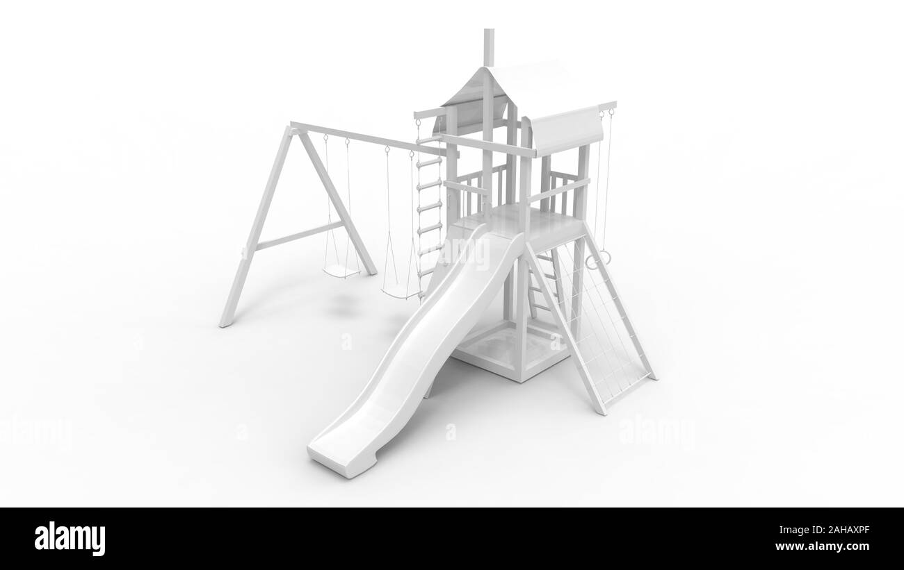 3d rendering of a playground isolated in white background Stock Photo