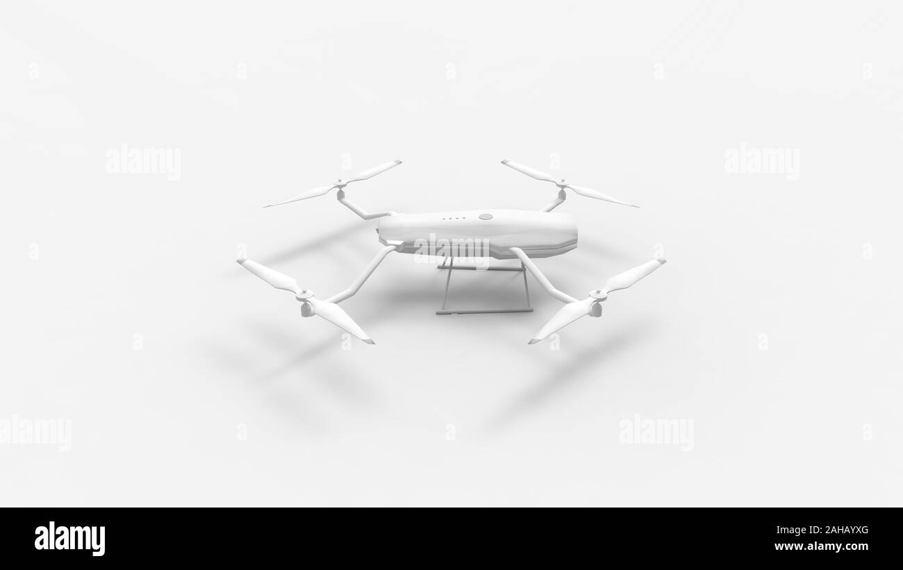 3d rendering of a drone isolated in white background Stock Photo - Alamy