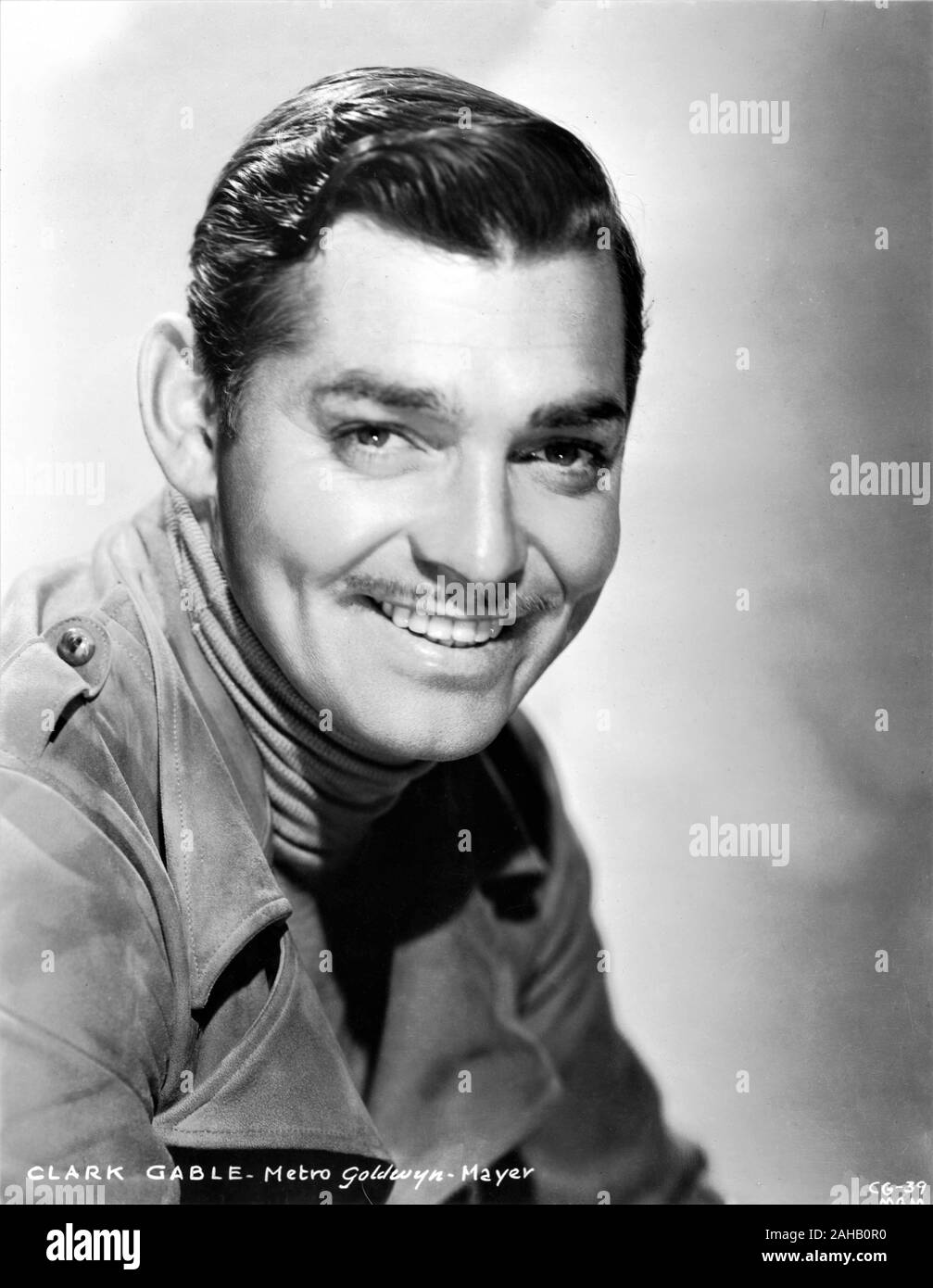 CLARK GABLE 1936 Portrait by CLARENCE SINCLAIR BULL Metro Goldwyn Mayer Stock Photo