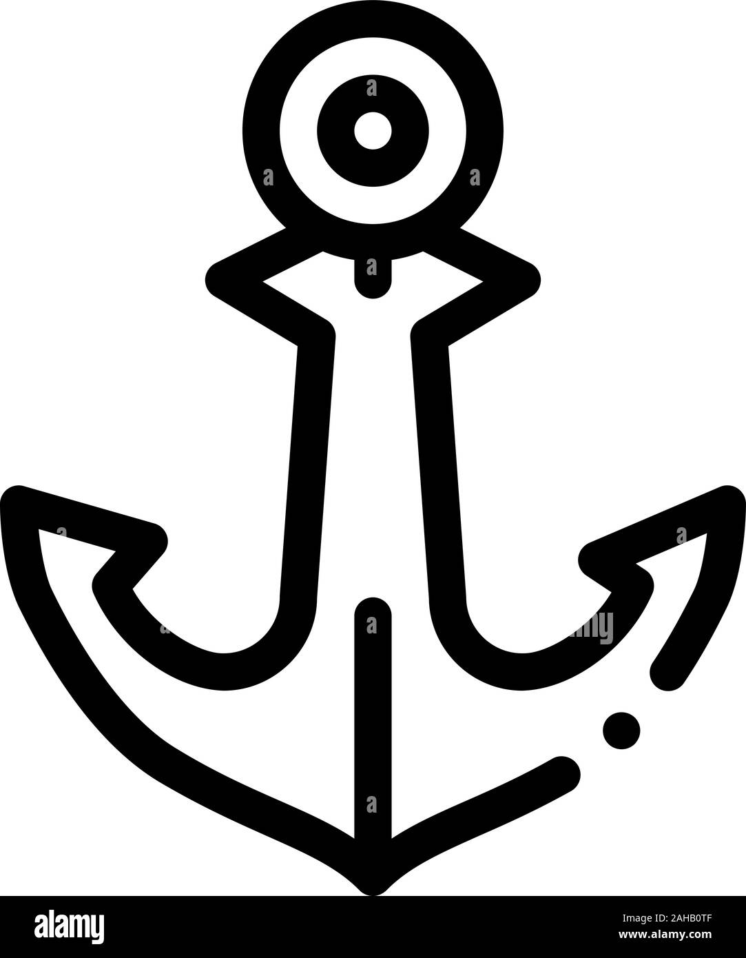 Boat Anchor Icon Vector Outline Illustration Stock Vector Image