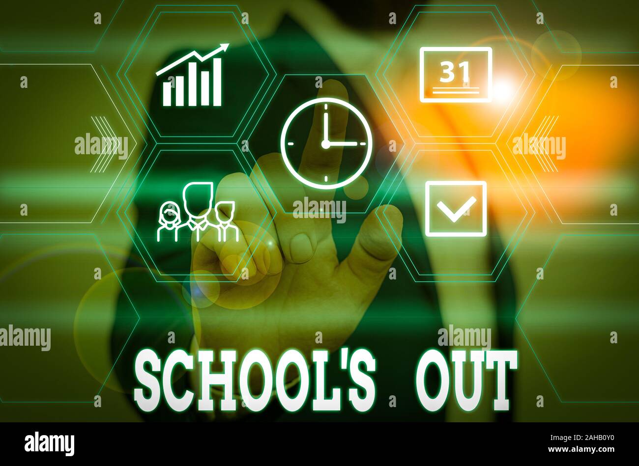 Writing note showing School S Is Out. Business concept for classes are ...