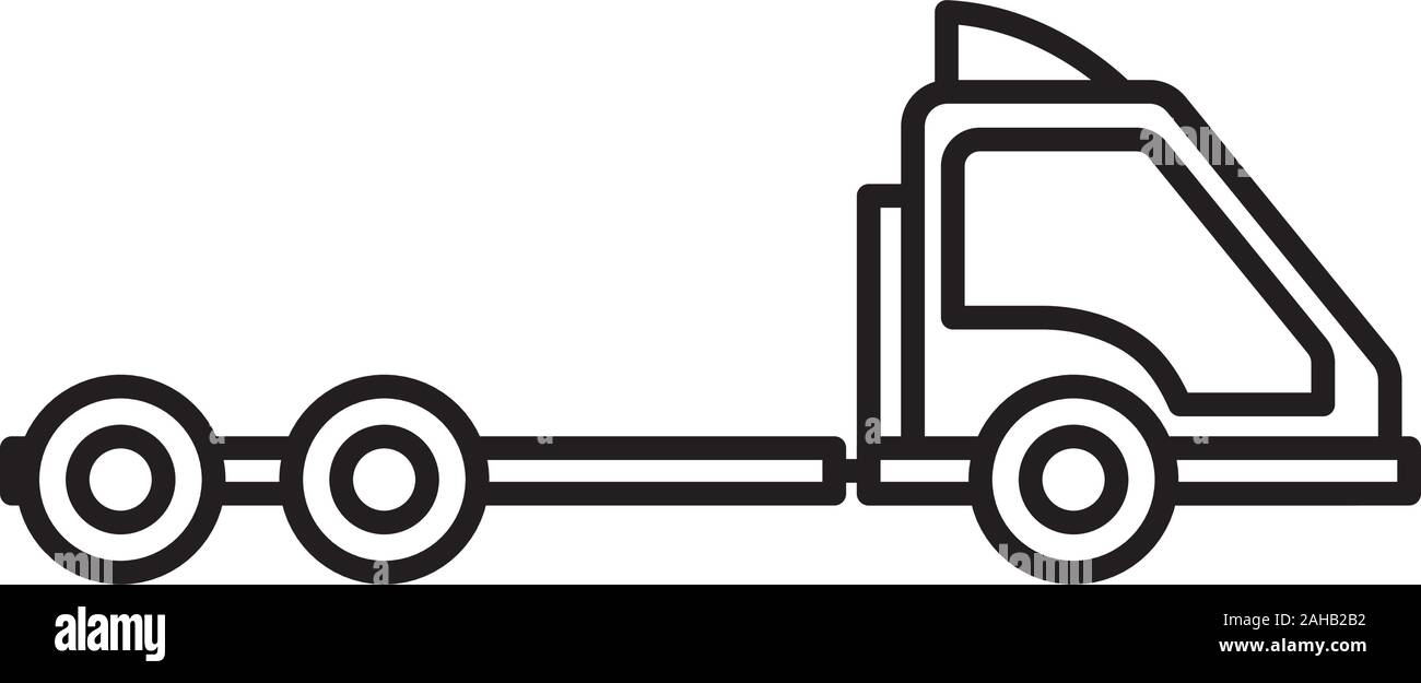 Container Truck Head Transport Icon Vector Illustration Thick Line Stock Vector Image Art Alamy