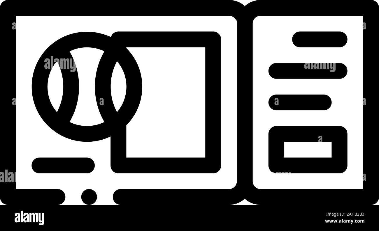 Ticket On Match Icon Vector Outline Illustration Stock Vector Image ...