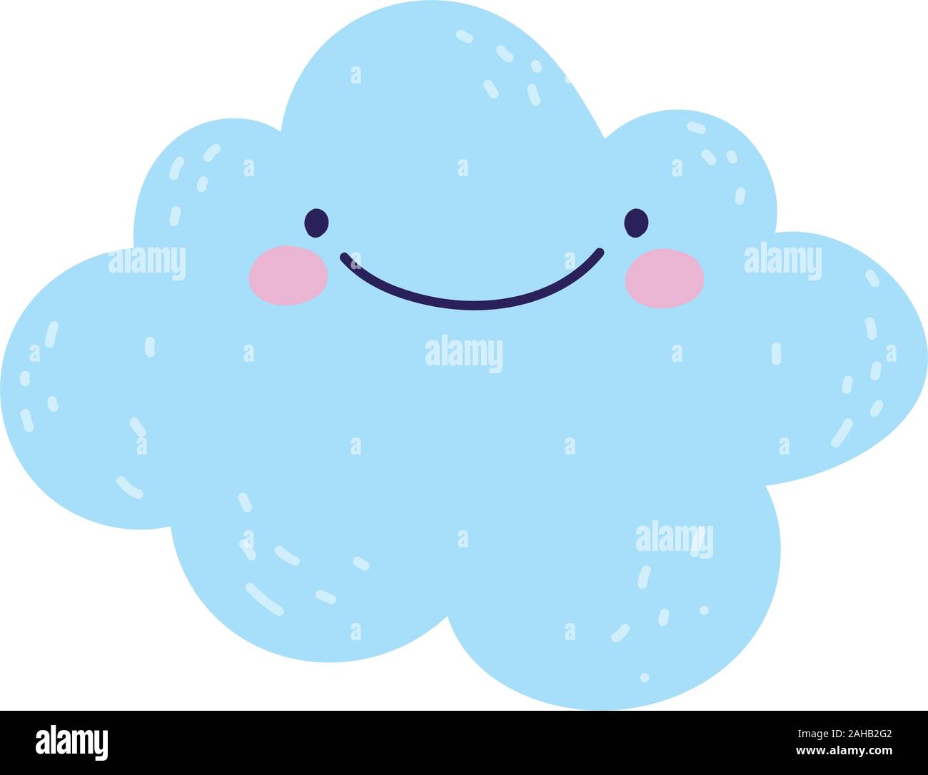 baby shower cute blue cloud cartoon vector illustration Stock Vector