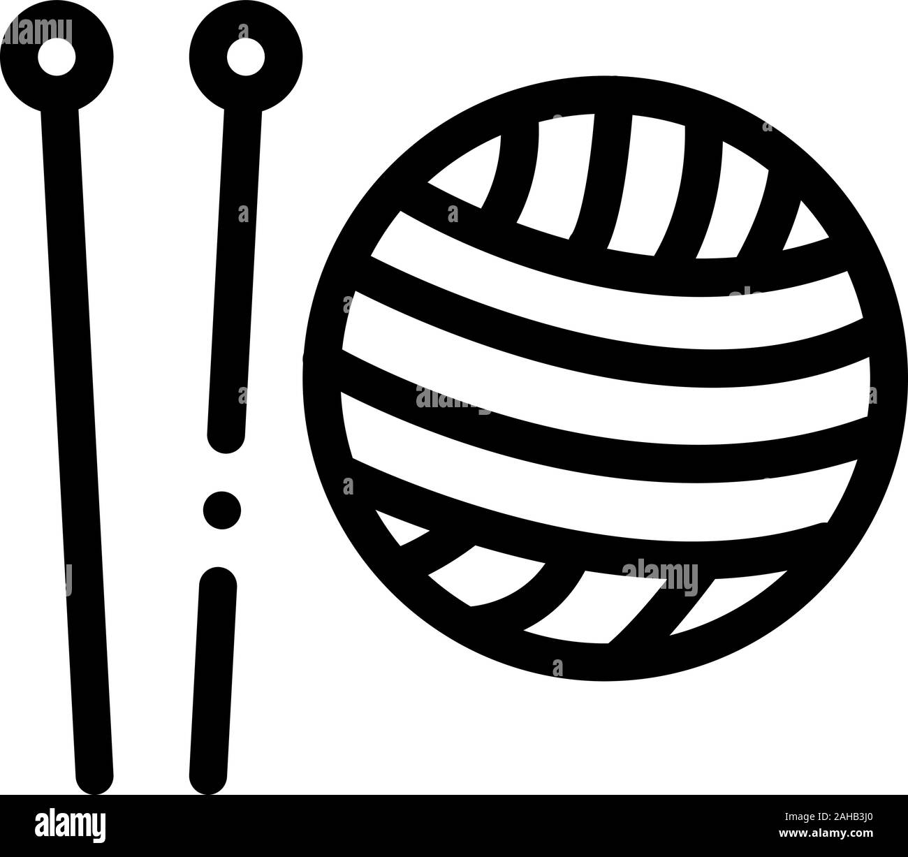 Knitting Needles Icon Vector Outline Illustration Stock Vector Image ...