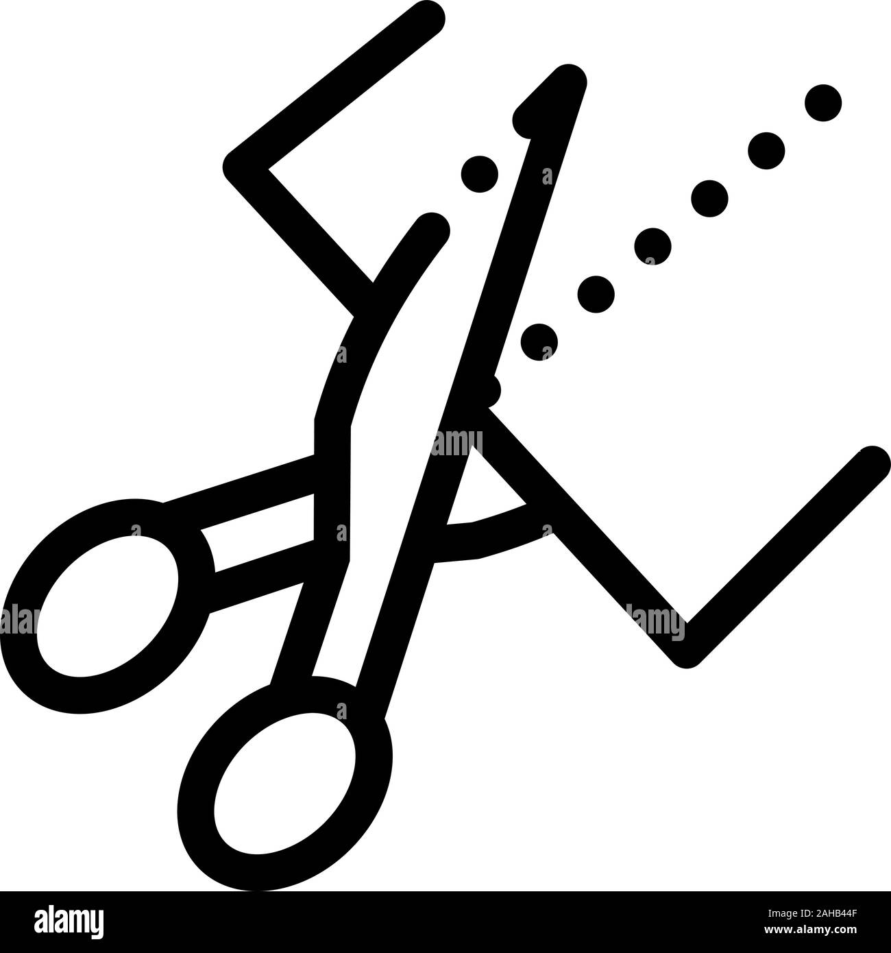 Scissors Cutting Icon Vector Outline Illustration Stock Vector Image