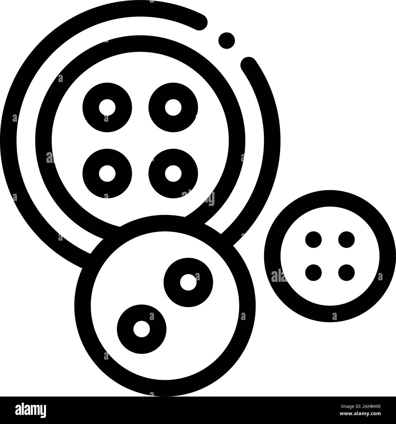 Sewing Buttons Icon Vector Outline Illustration Stock Vector Image