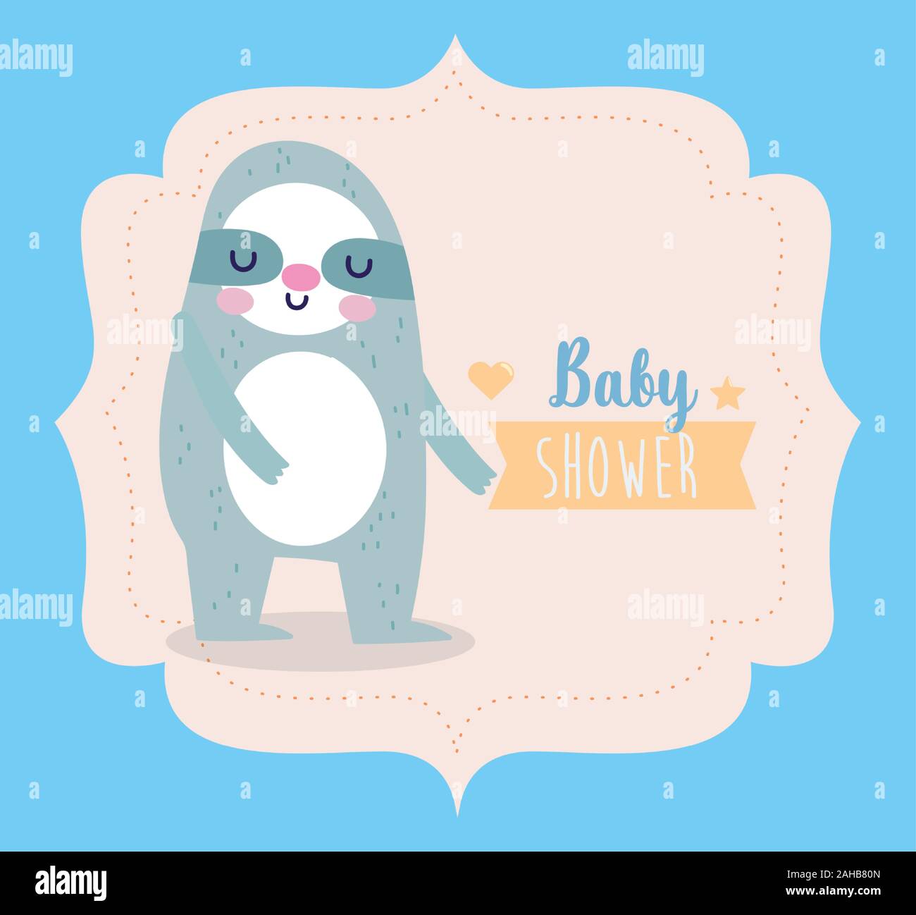 baby shower cute sloth animal label cartoon icon vector illustration ...