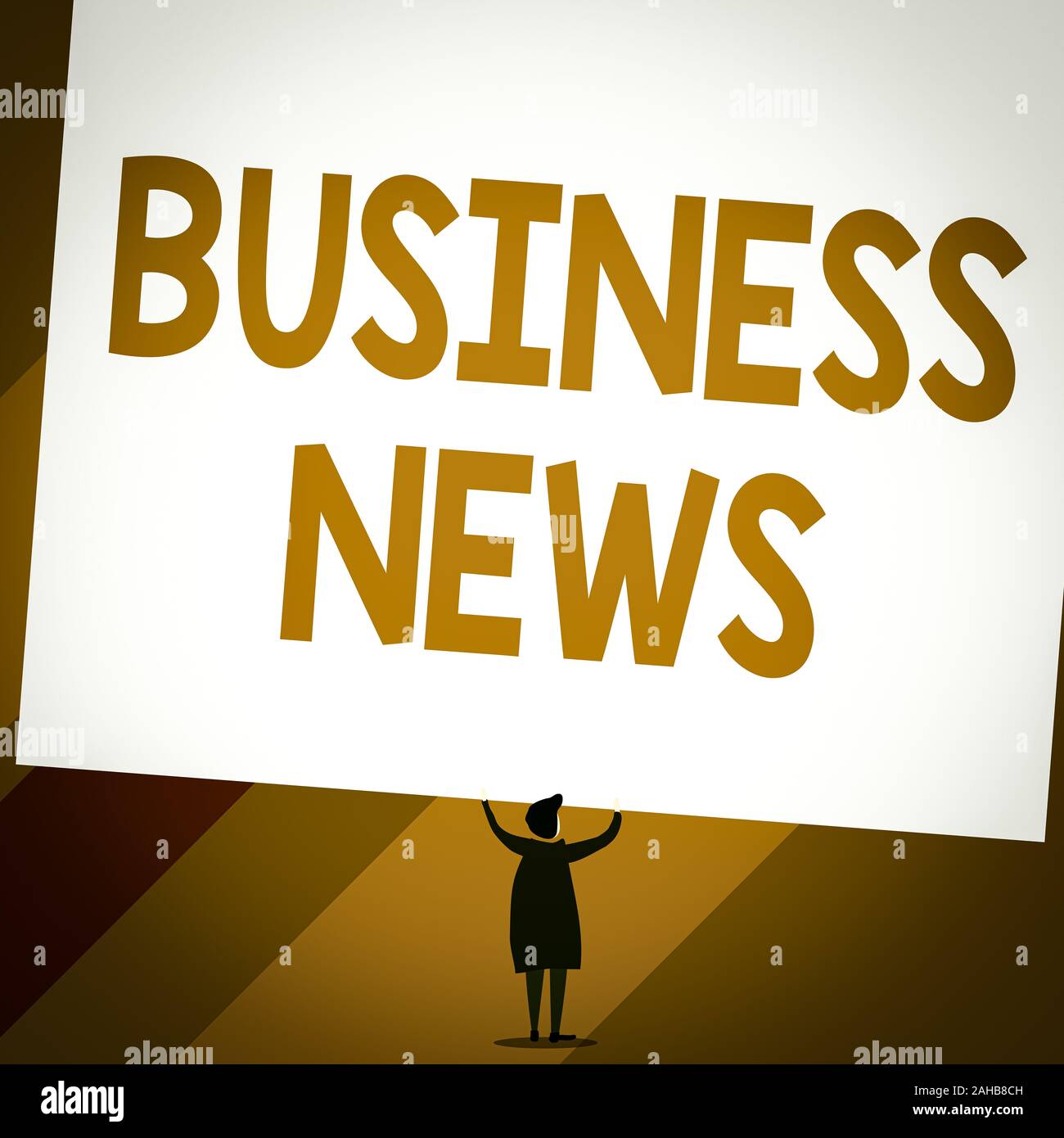 Conceptual hand writing showing Business News. Concept meaning Commercial  Notice Trade Report Market Update Corporate Insight Short hair woman dress  h Stock Photo - Alamy
