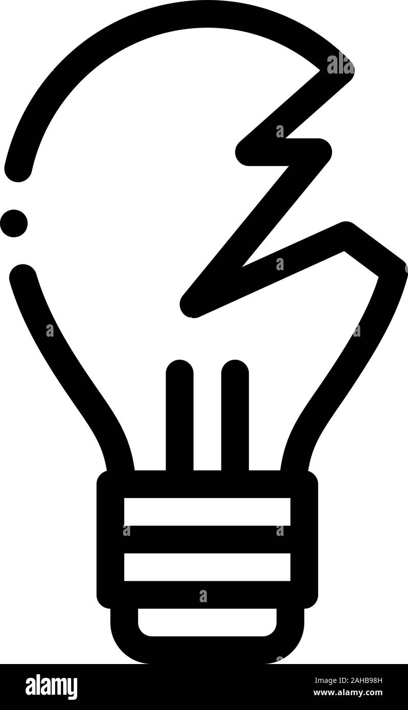 Wrecked Lightbulb Icon Vector Outline Illustration Stock Vector