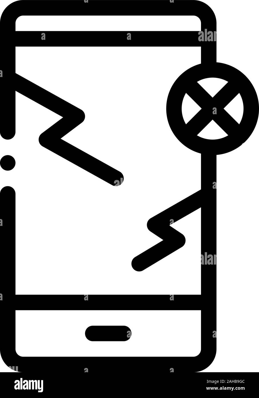 Broken Smartphone Icon Vector Outline Illustration Stock Vector Image ...