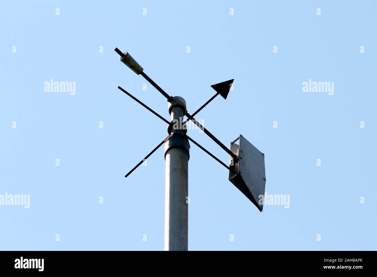 Vintage retro weather vane instrument showing wind direction and arrow