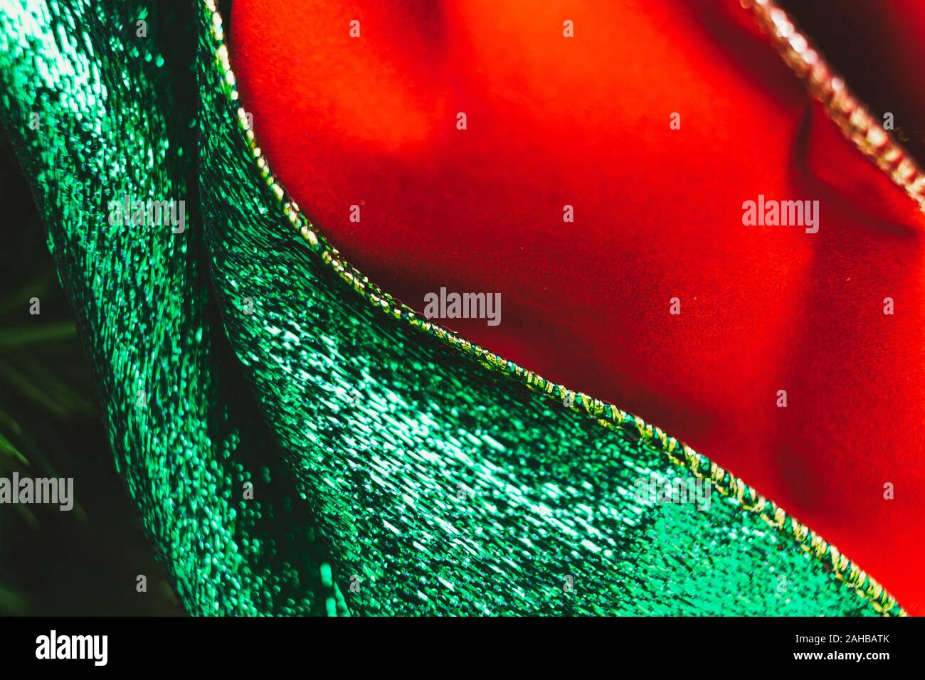 Abstract Christmas green and red velvet fabric background texture Stock ...
