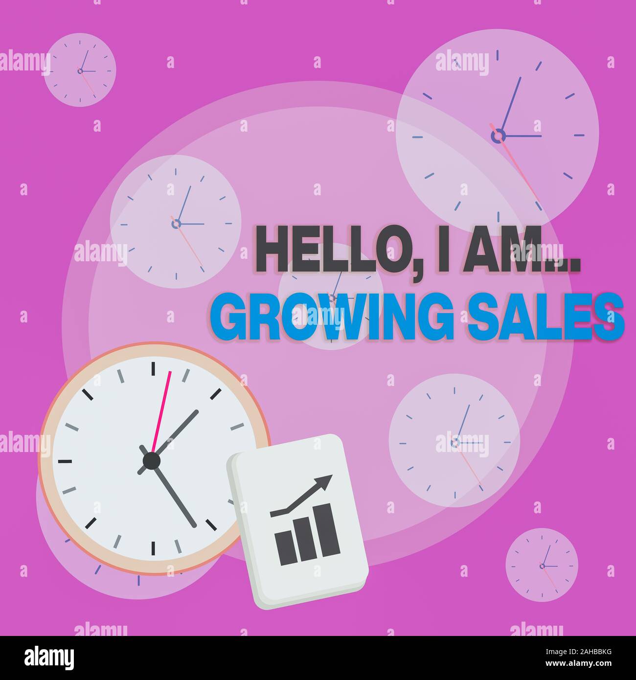 Writing note showing Hello I Am Growing Sales. Business concept for ...