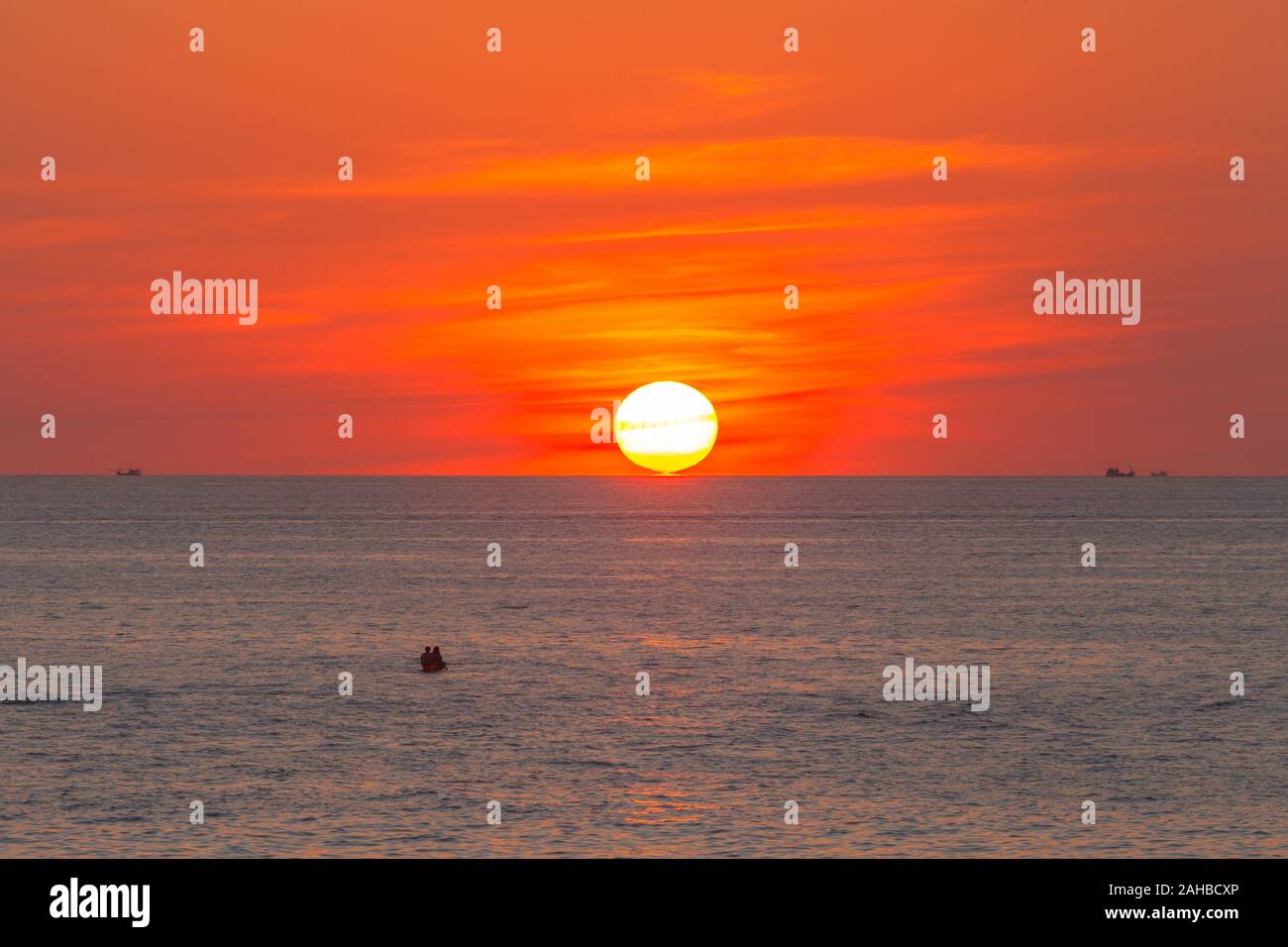 red sunset above the sea at Kata beach Phuket Thailand Stock Photo - Alamy