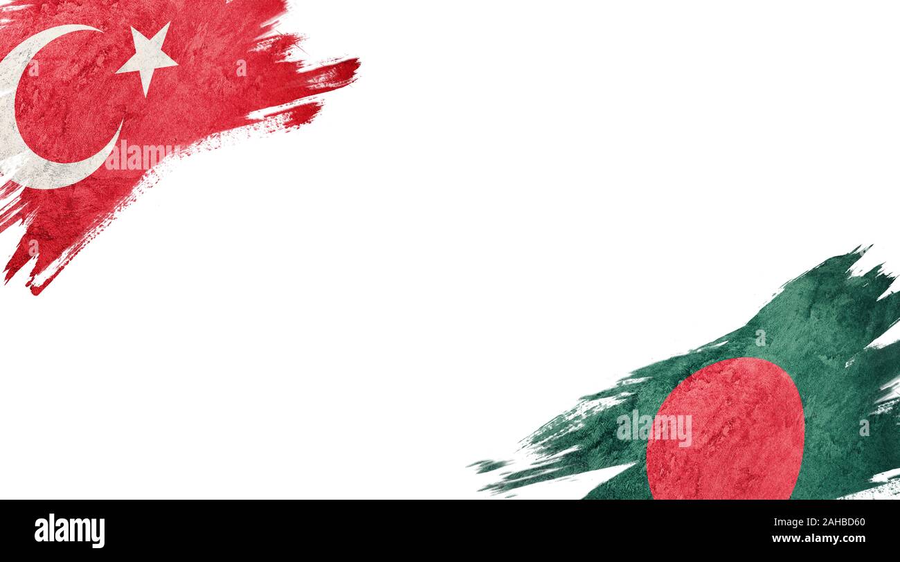 Flags of Turkey and Bangladesh on White Background Stock Photo Alamy