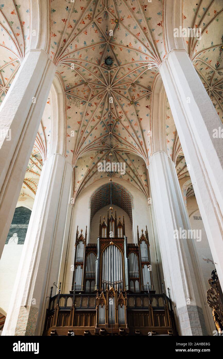 Torun, Poland - June 11, 2019 : Pipe organ at St. Johns' Cathedral Stock Photo