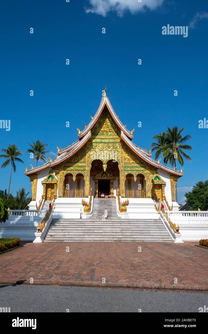 Haw Pha Bang Temple, in grounds of the Royal Palace Museum, Luang Prabang, Laos Stock Photo