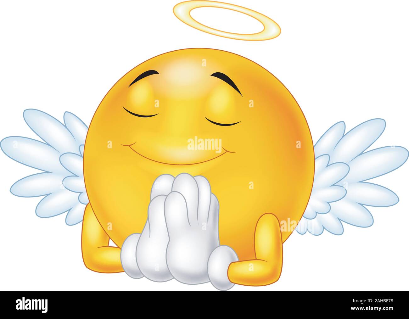 Angel emoticon isolated on white background Stock Vector