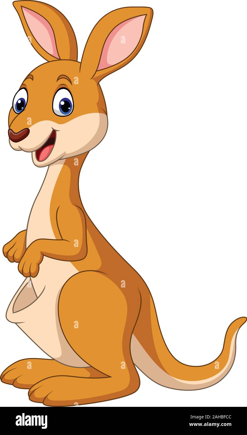 Cartoon Happy Kangaroo isolated on white background Stock Vector Image &  Art - Alamy
