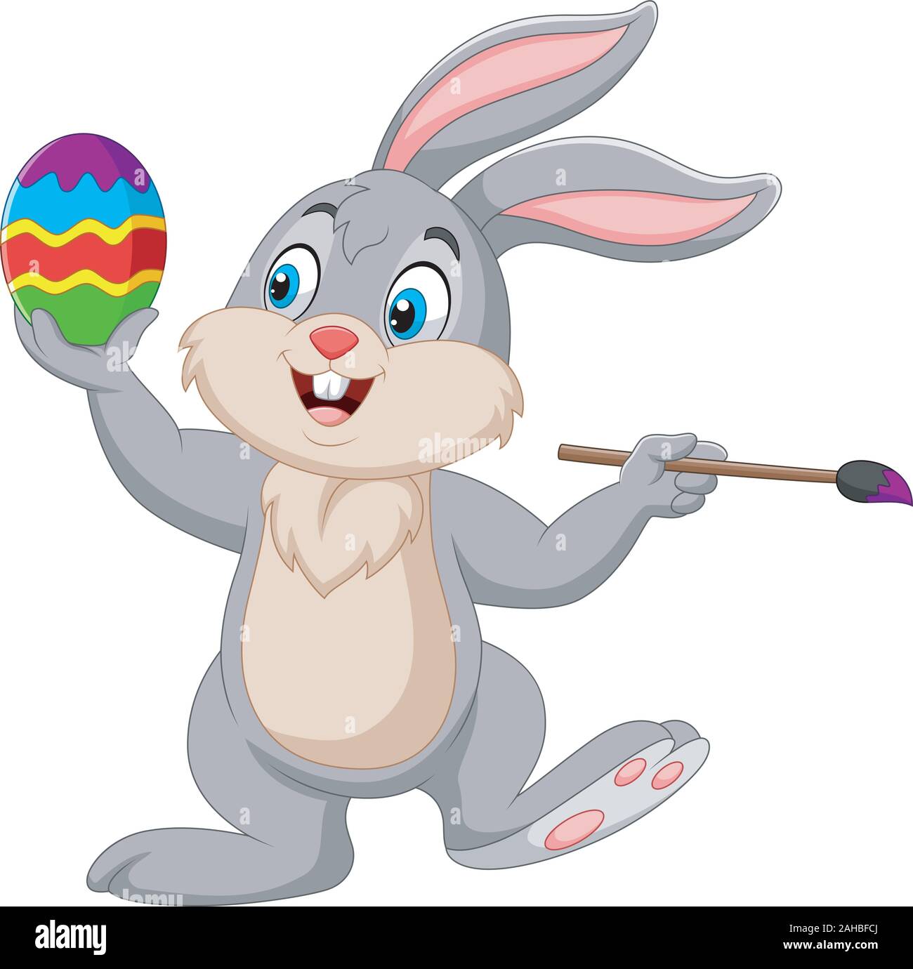 Cartoon rabbit painting an Easter egg Stock Vector Image & Art - Alamy
