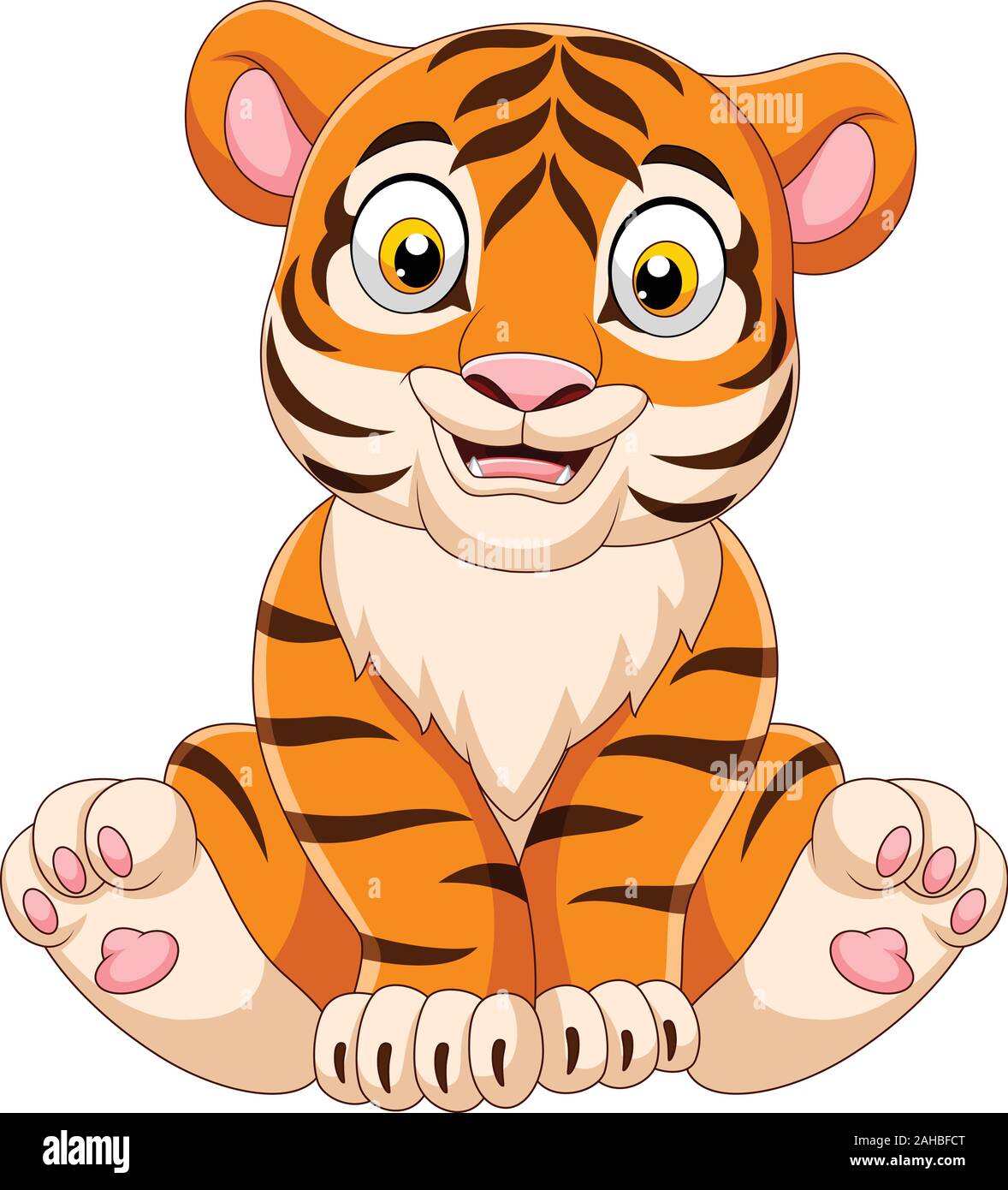 Cartoon baby tiger sitting Stock Vector Image & Art - Alamy