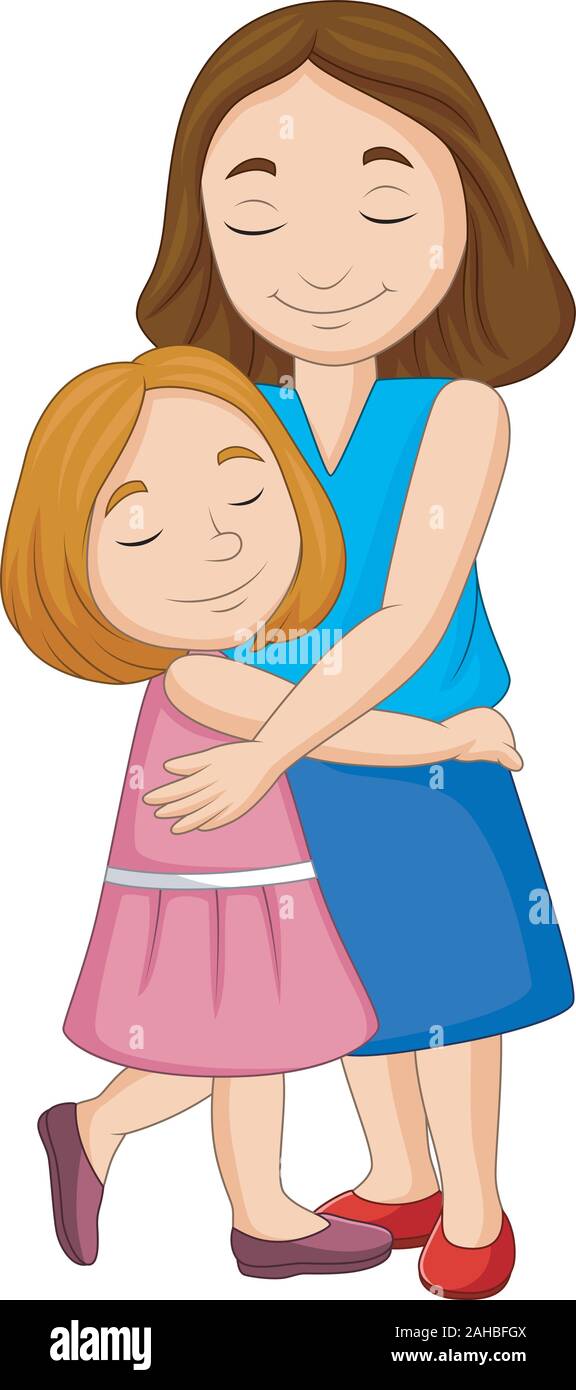 Illustration of Mother and daughter hugging Stock Vector Image & Art - Alamy