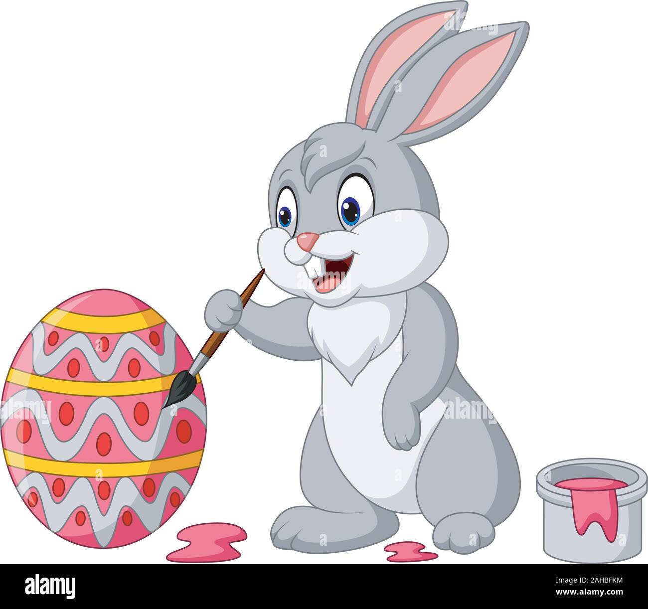 Cartoon rabbit painting an Easter egg Stock Vector Image & Art - Alamy