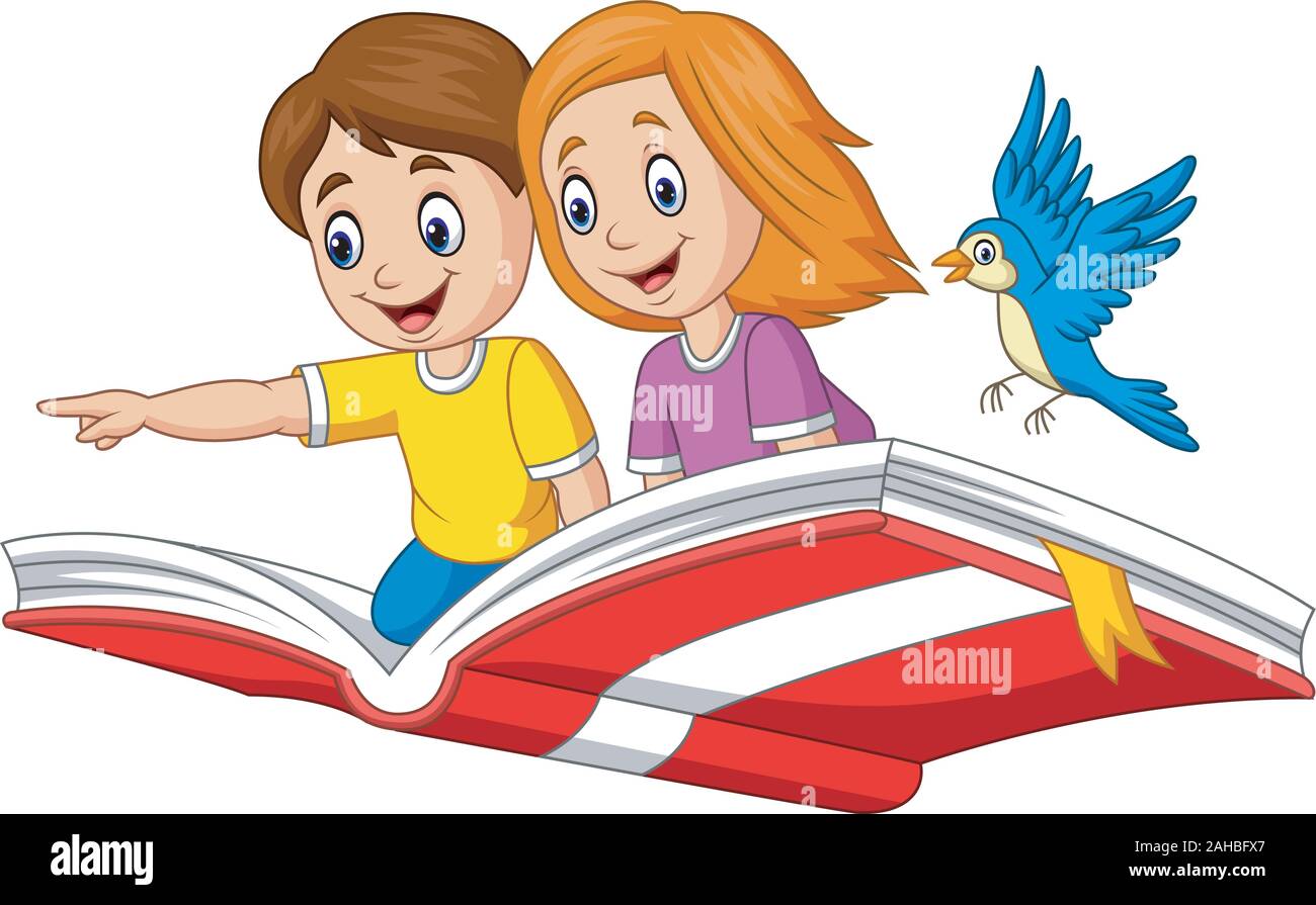 Boy and girl flying on a book Stock Vector Image & Art - Alamy Boy and girl flying on a book Stock Vector Image & Art - Alamy