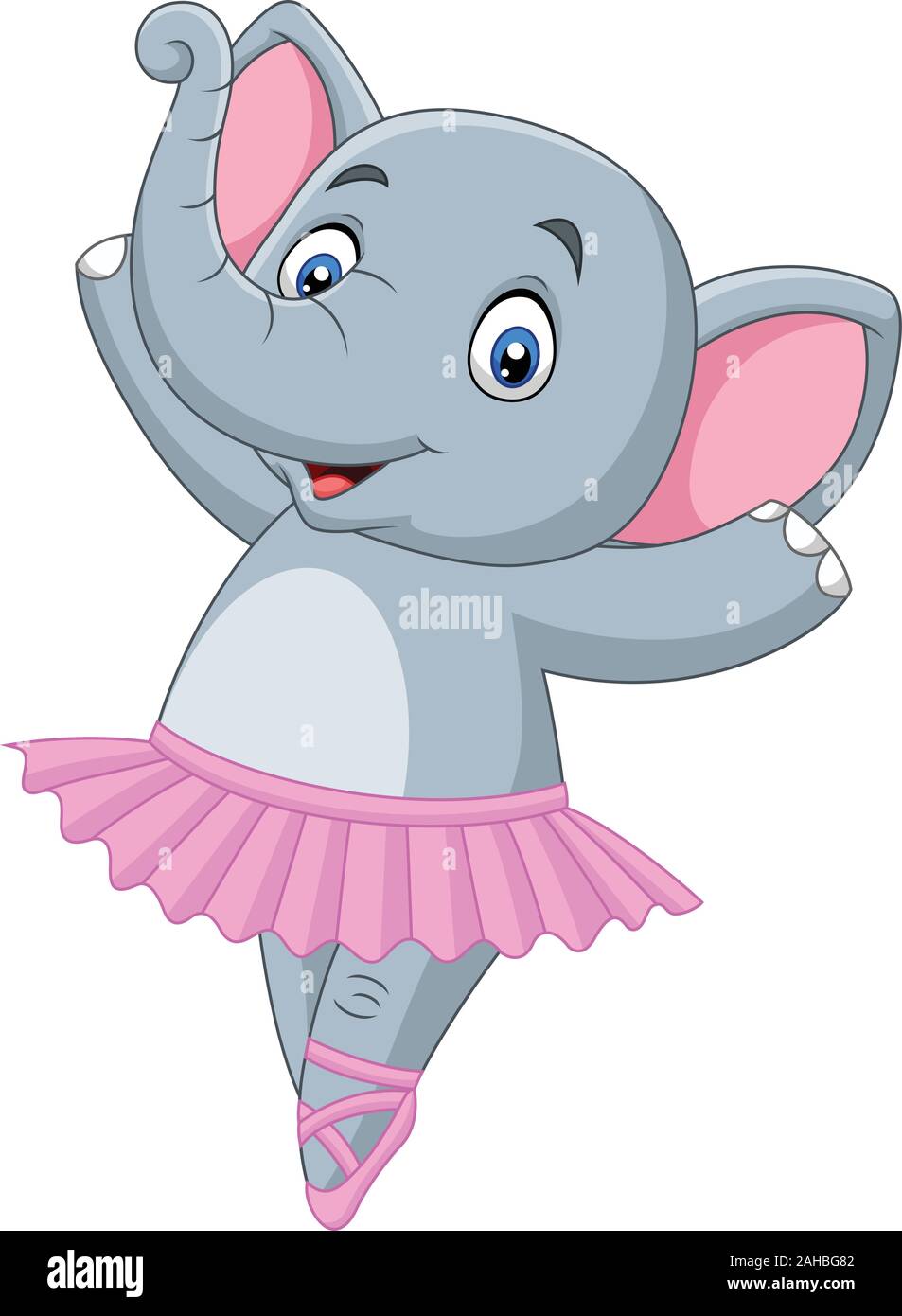 Cartoon elephant ballet dancer on white background Stock Vector Image & Art  - Alamy