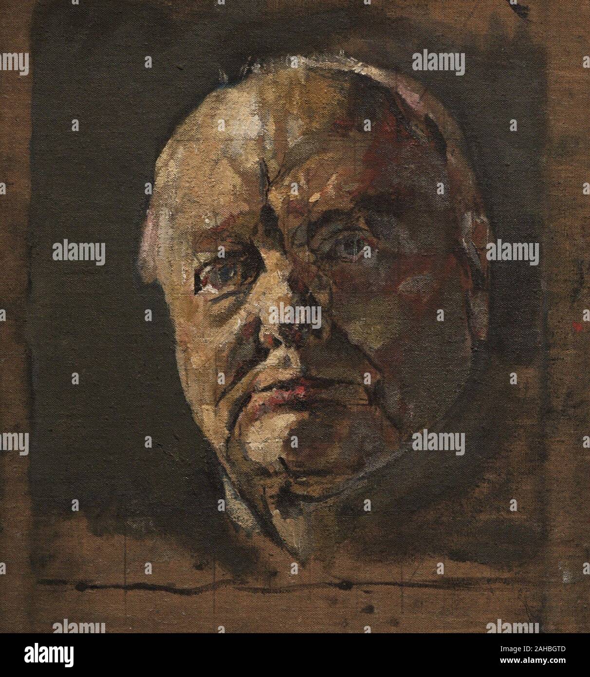 Winston Churchill (1874-1965). Político, estadista, historiador y escritor británico, líder del Reino Unido durante la Segunda Guerra Mundial. Retrato realizado por Graham Sutherland (1903-1980). Oleo sobre lienzo, 1954. National Portrait Gallery. Londres. Inglaterra. Stock Photo